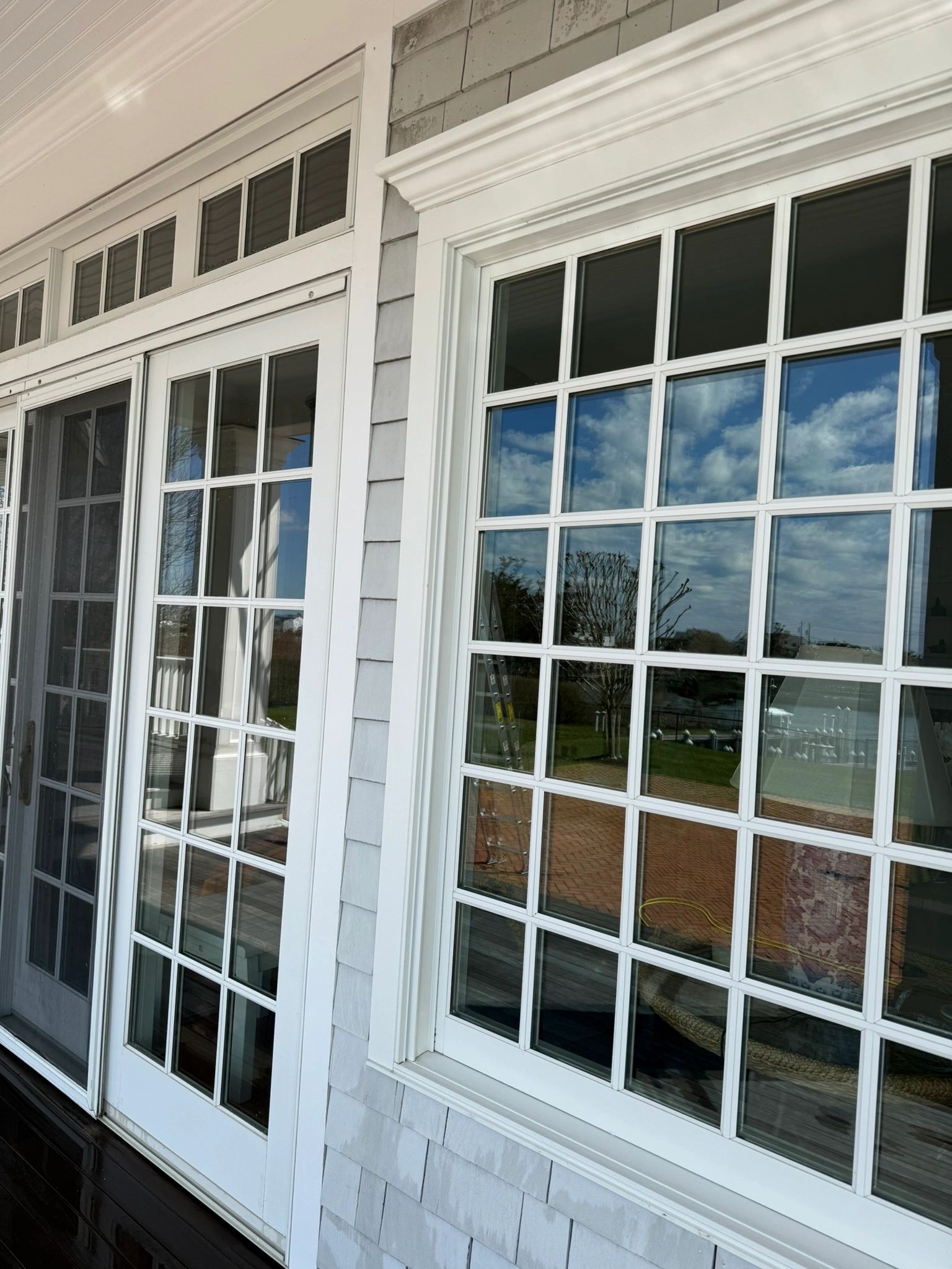 Residential window cleaning on Long Island home
